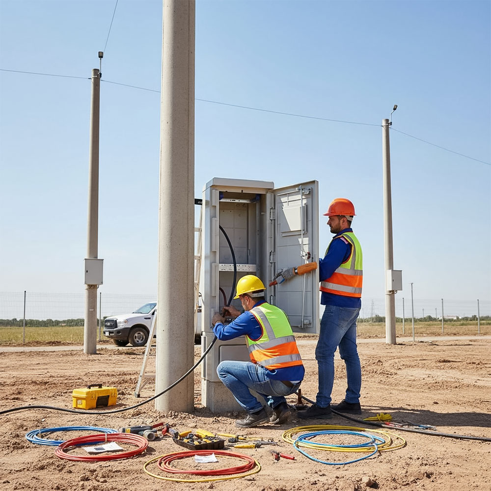 Tủ đấu dây điện thoại MDF POSTEF KP300 - 300 đôi đang được thi công