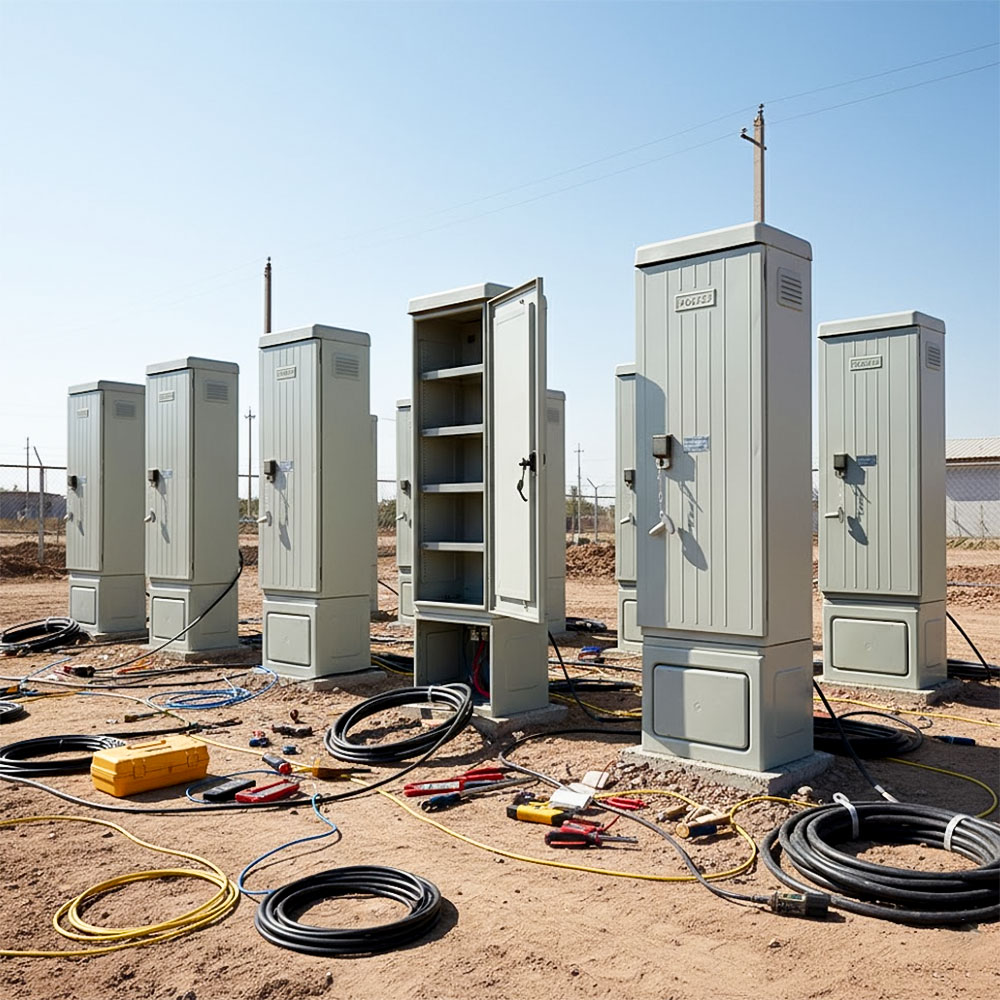 Tủ đấu dây điện thoại MDF POSTEF KP300 - 300 đôi đặt ngoài công trường