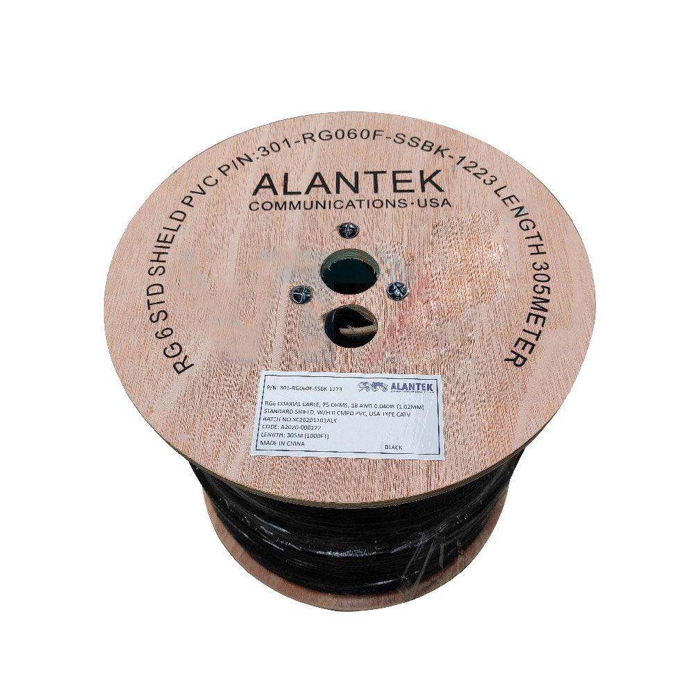Cáp đồng trục Alantek RG6 không dầu 301-RG0600-SSBK-1223