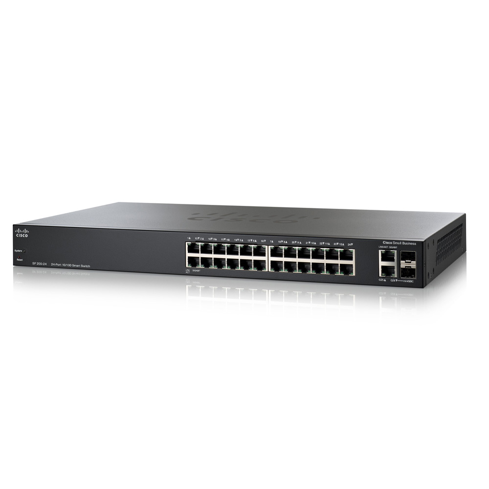 Switch chia mạng Cisco 24port 10100Mbps PoE - SF200-24P (1)