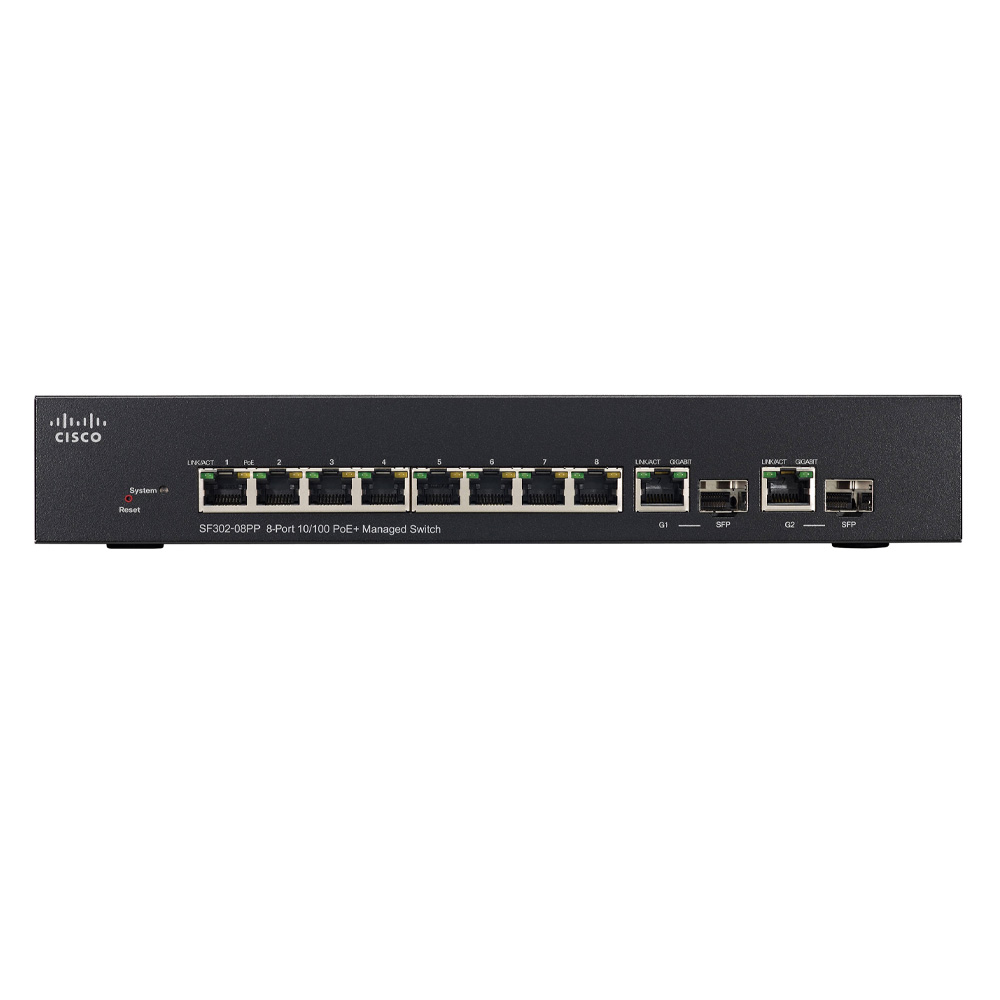 Switch chia mạng Cisco 8Port 10100Mbps PoE - Cisco SF302-08PP (2)