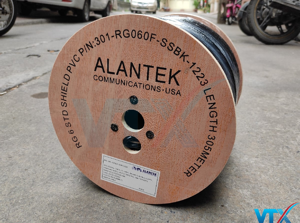 Cáp đồng trục Alantek RG6 có dầu 301-RG060F-SSBK-1223