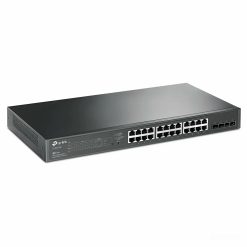 Mặt trước góc nghiêng phải Switch chia mạng TP-LINK 24 Port 10_100_1000Mbps TL-SG5428