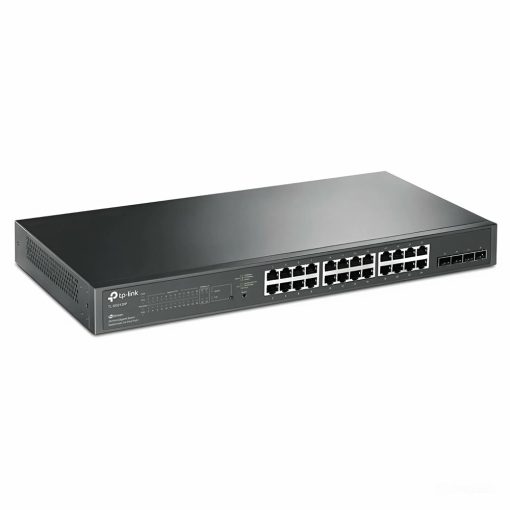 Mặt trước góc nghiêng phải Switch chia mạng TP-LINK 24 Port 10_100_1000Mbps TL-SG5428