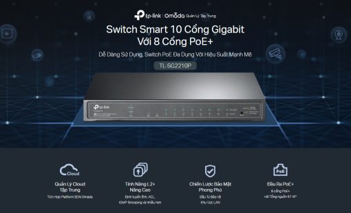Switch chia mạng TP-LINK 8 port PoE TL-SG2210P