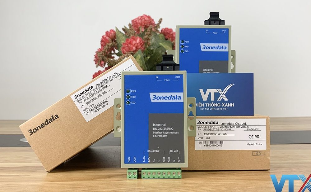 Bộ chuyển đổi RS485 sang quang - 3onedata RS485 Model 277S/40