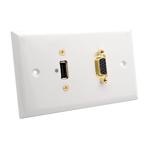 Ổ cắm âm sàn cổng VGA + USB cao cấp