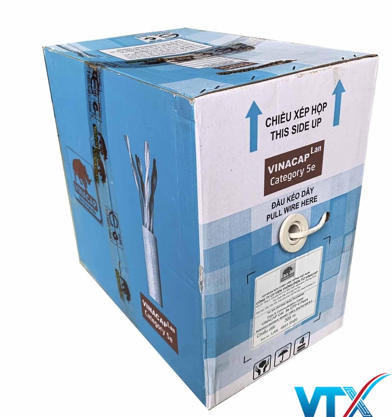 Dây Cáp mạng Lan Cat5e UTP chính hãng từ Vinacap phiên bản mới