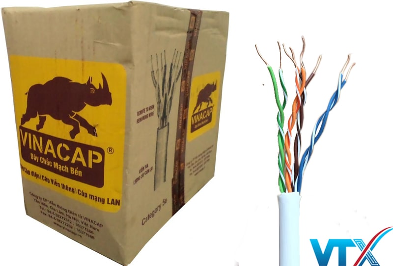 Dây Cáp mạng Lan Cat5e UTP chính hãng từ Vinacap Phiên bản cũ