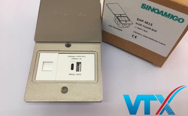 Ổ cắm âm sàn nắp trượt Sino Amigo SHP-M1S chất lượng cao