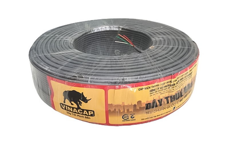 Dây điện thoại 2 đôi - 2 pair (4 lõi 2x2x0.5) Vinacap