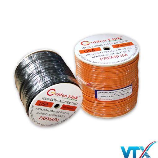 Cáp đồng trục Golden Link RG59+2C Premium đồng nguyên chất (1)