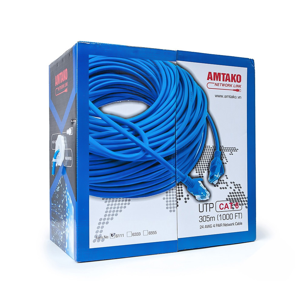 Cáp mạng AMTAKO Cat6 6777 UTP đồng nguyên chất (1)