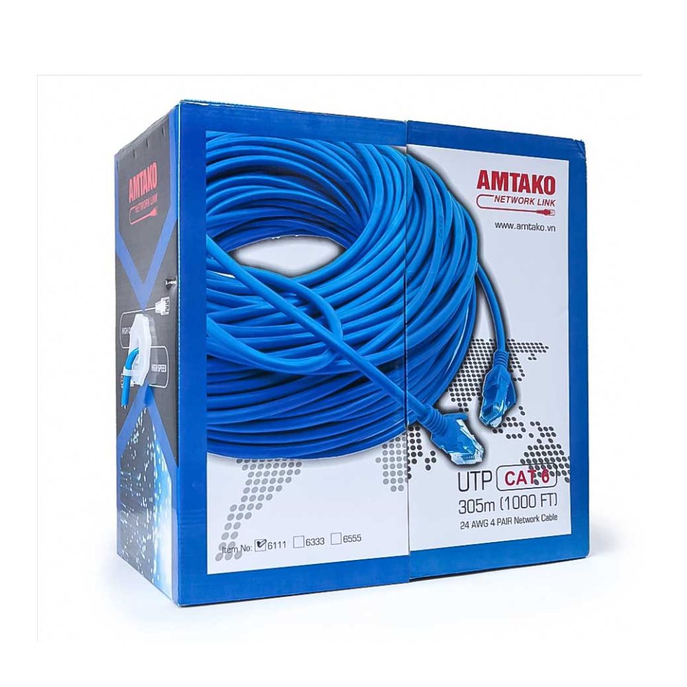 Cáp mạng AMTAKO Cat6 UTP 6111