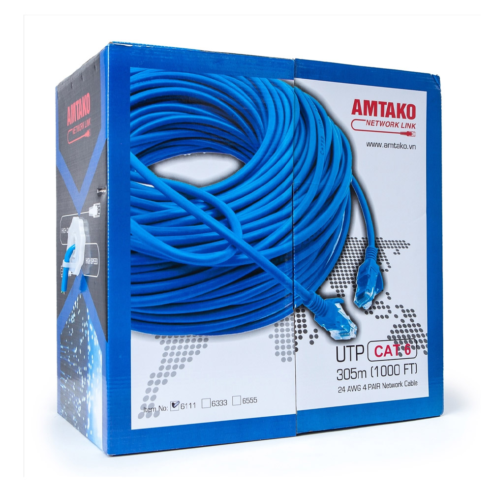 Cáp mạng AMTAKO Cat6 UTP 6877