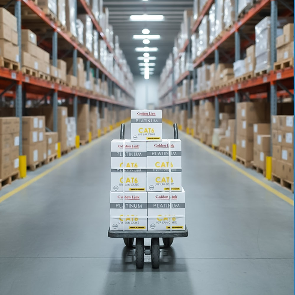 Cáp mạng Golden Link Cat6e UTP - 100m (màu Vàng)