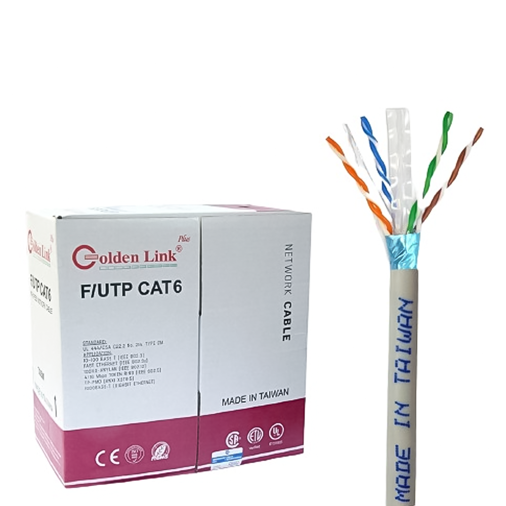 Cáp mạng Golden Link plus Cat6 F_UTP (Đồng nguyên chất)