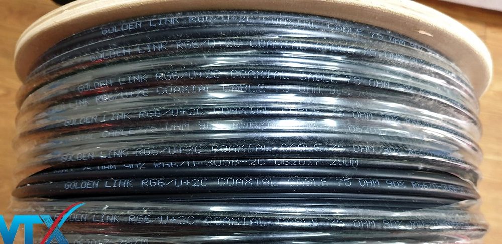 Cáp đồng trục liền nguồn Golden Link RG6U+2C-1