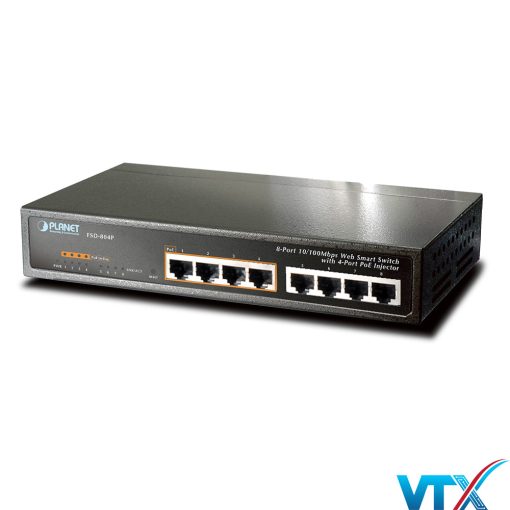 Switch chia mạng PLANET 8-port FSD-804PS 10100Mbps with 4-port PoE (2)