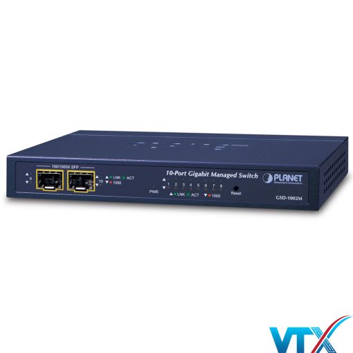Switch chia mạng PLANET 8port GSD-1002M 101001000Mbps + 2port 1001000X (2)