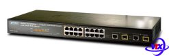 Switch chia mạng PLANET 16port + 2 Gigabit TP/SFP PoE FGSW-1828PS