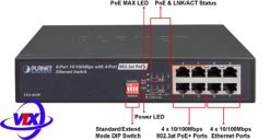 Switch chia mạng PLANET 8-port 10/100Mbps with 4-port PoE FSD-804P