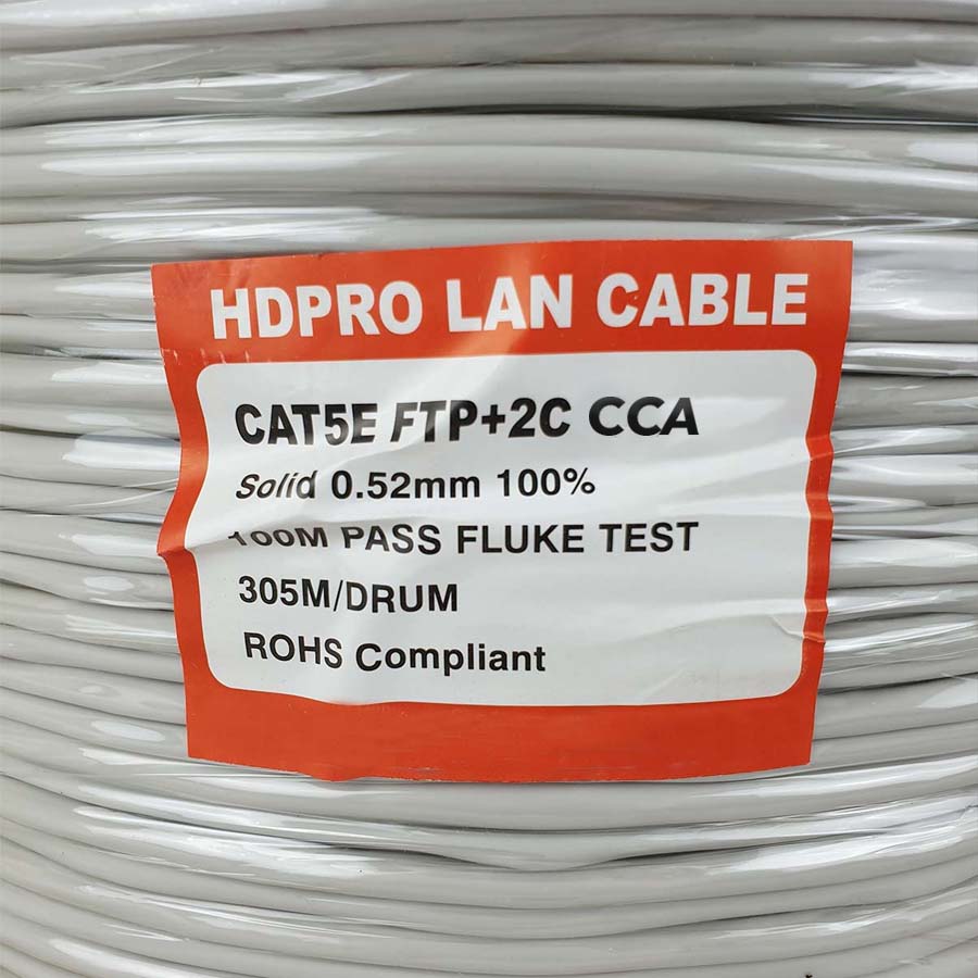cáp kèm nguồn hdpro cat5e ftp + 2c cca
