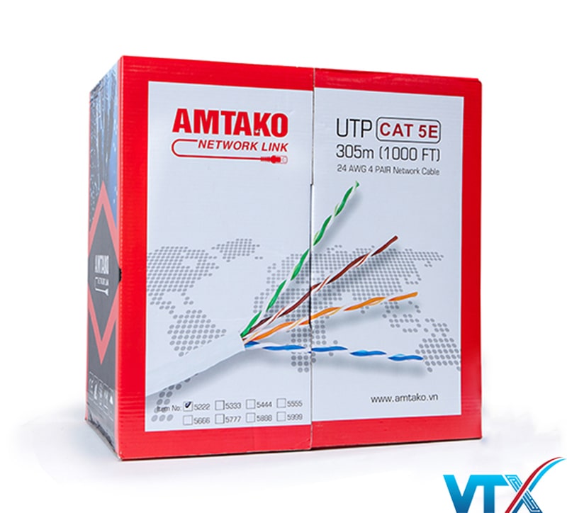Cáp mạng AMTAKO Cat5e mã sản phẩm 5222