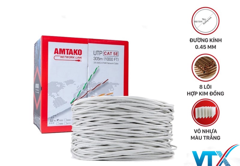 Cáp mạng AMTAKO Cat5e mã số sản phẩm 5444