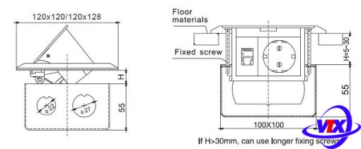 Ổ cắm âm sàn Sino Amigo SPU-3B