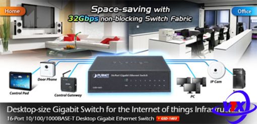 Switch chia mạng PLANET 16-port 10/100/100Mbps GSD-1603