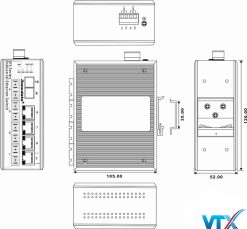 Switch công nghiệp 3Onedata 4 cổng Quang + 4 cổng Ethernet+ 2 SFP