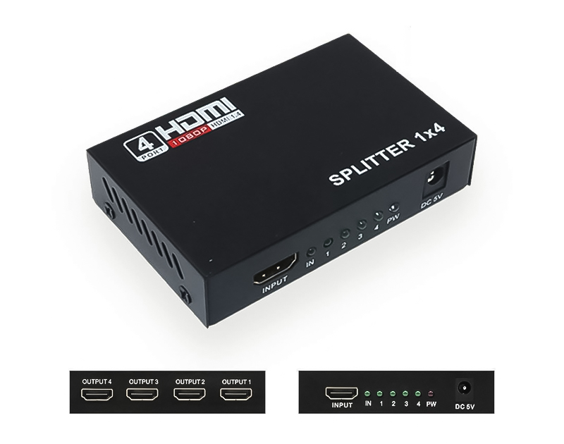 Bộ chia HDMI splitter 1 ra 4 hỗ trợ 4K x 2K, HDCP, 3D chất lượng cao, giá rẻ