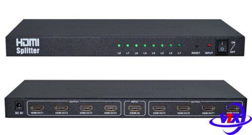 Bộ chia HDMI splitter 1 ra 8 hỗ trợ 3D chuẩn 2k 4k chất lượng cao