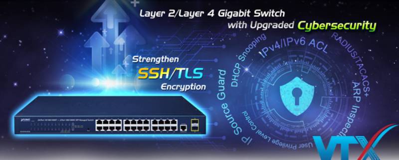 Switch PLANET 24 port + 2 port 100/1000 BASE-X SFP GS-4210-24T2S