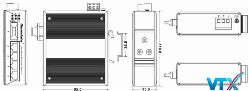 Switch chia mạng Công Nghiệp IES215-1F 4 Cổng Ethernet + 1 Cổng Quang