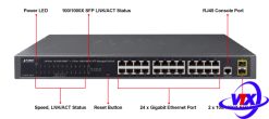 Switch PLANET 24 port + 2 port 100/1000 BASE-X SFP GS-4210-24T2S
