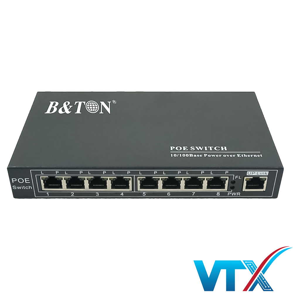 Switch PoE BTON 8 port Gigabit + 1 port UTP BT-6009 GE