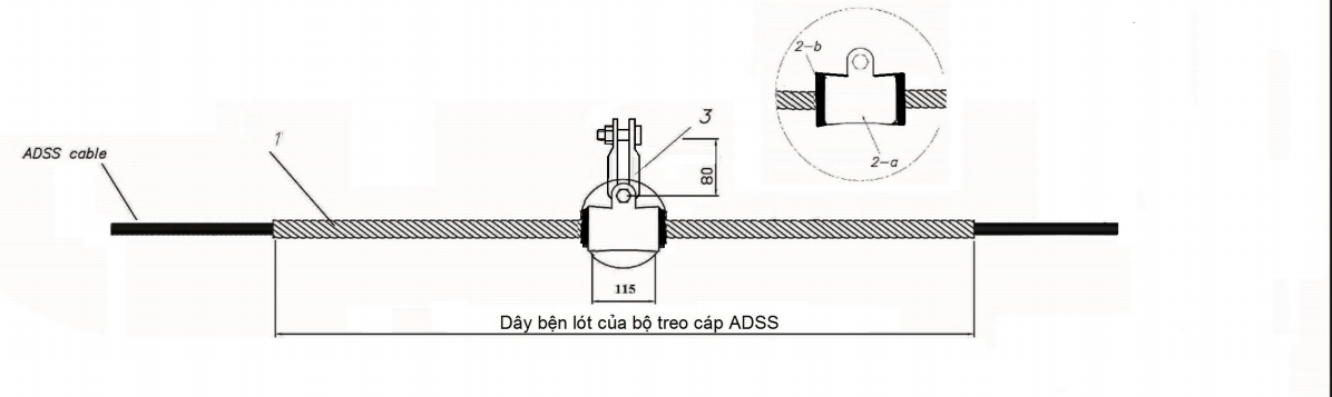Bộ treo cáp quang ADSS khoảng vượt 100