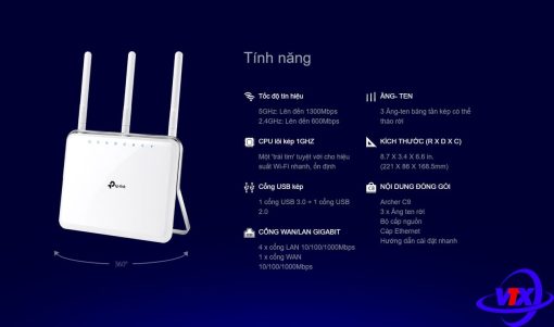 Router Wi-Fi TP-Link AC1900 Archer C9 Gigabit Băng tần kép