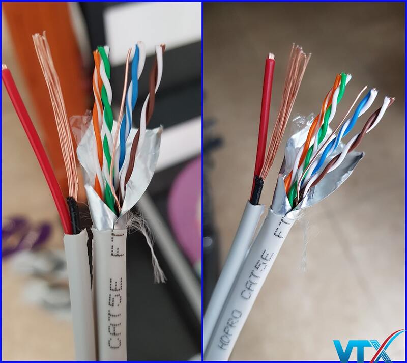 Cấu tạo Cáp mạng kèm nguồn HDPRO Cat5e FTP lõi đồng