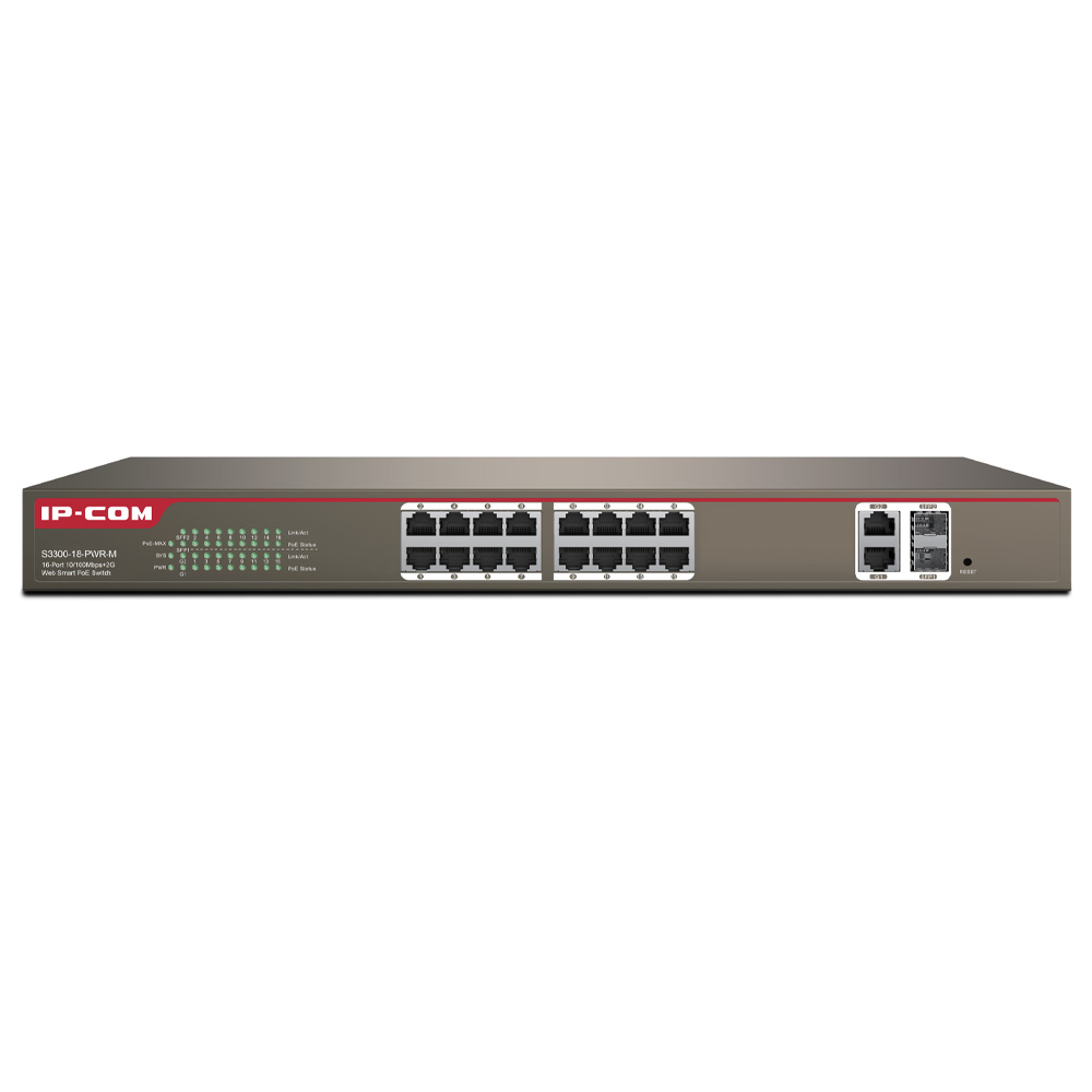 Switch PoE IP-COM 16 port RJ45 + 2 port TX RJ45 + 2 SFP S3300-18-PWR-M (1)