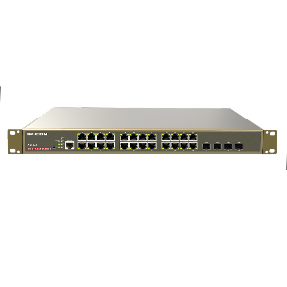 Switch PoE IP-COM G3224P 24 port + 4 port combo SFP + 1 port Console