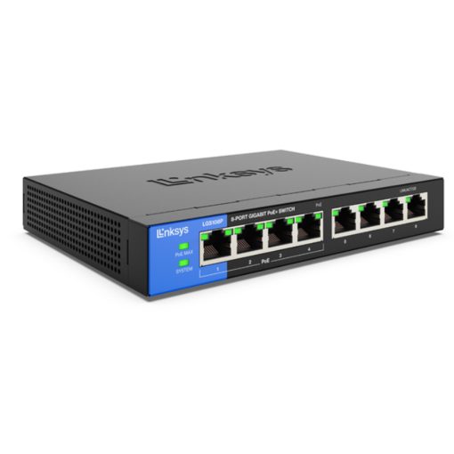 Switch chia mạng Linksys 4 port PoE + 4 port Gigabit LGS108P (1)