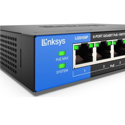 Switch chia mạng Linksys 4 port PoE + 4 port Gigabit LGS108P (3)