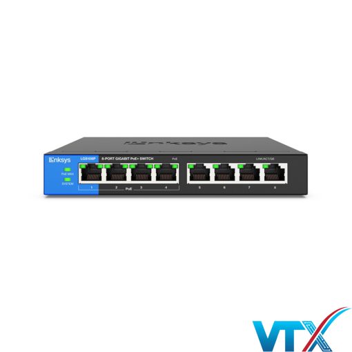 Switch chia mạng Linksys 4 port PoE + 4 port Gigabit LGS108P (4)