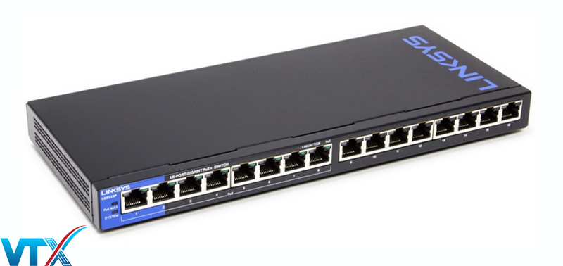 Switch chia mạng PoE Linksys LGS116P