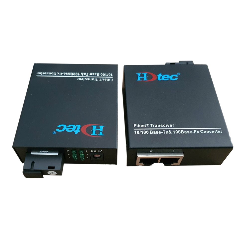 Bộ chuyển đổi quang điện HDTec 1 sợi + 2 cổng RJ45 100 Mbps 1000Mbps (3)