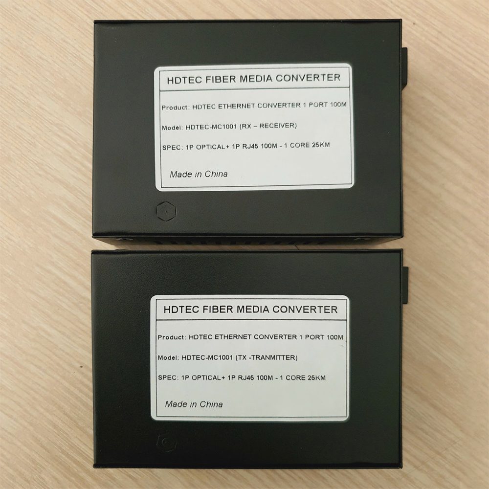 Bộ chuyển đổi quang điện HDTec 100M hoặc 1000M + 1 cổng RJ45 (3)