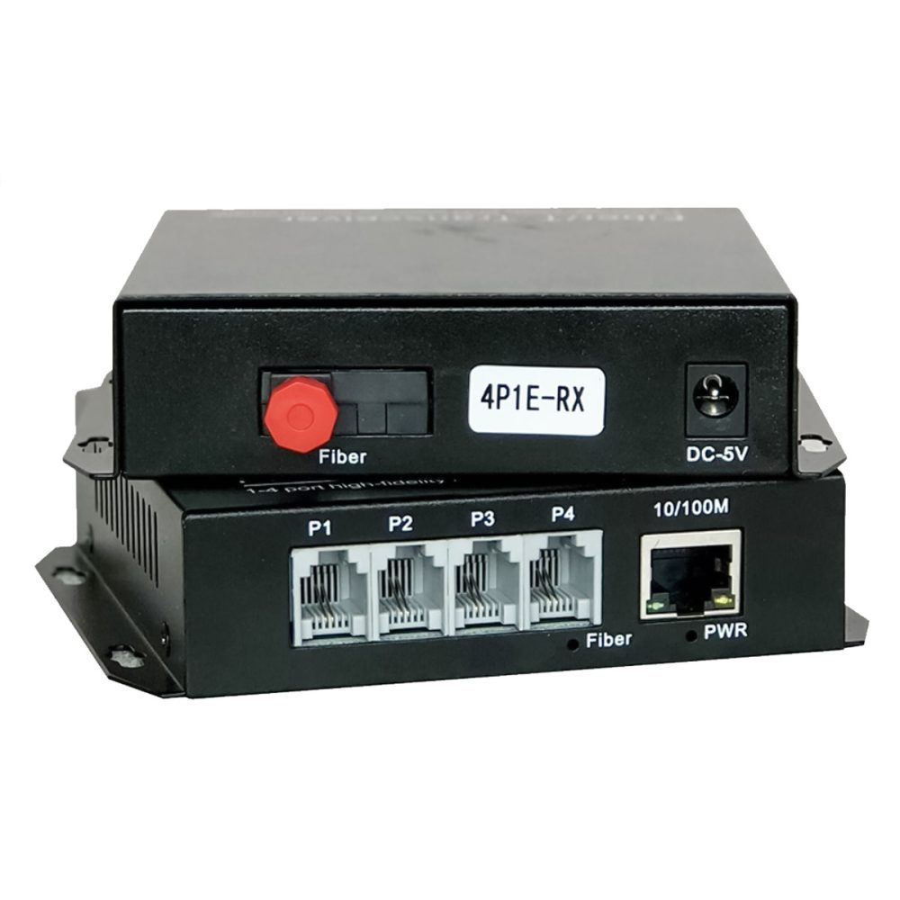 Bộ chuyển đổi quang sang RJ11RJ12 HDTec 4 Port + 1 Port RJ45 10100Mbps (3)